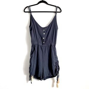 Handloom 100% Cotton Navy Blue Kai Romper